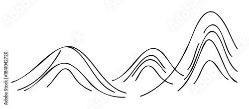 Abstract graphic representing data trends with multiple peaks and curves, perfect for business reports and economic analysis visuals.