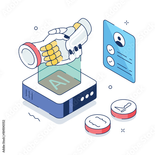 Isometric human and artificial intelligence collaboration in modern technology