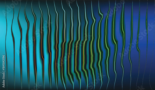 Dark Colorful Glass Ripple Texture Background EPS Vector. Deep Multitone Wavy Distorted Surface Pattern with Glossy Fluid Waves, Iridescent Crystal Effect, Gradient Abstract Backdrop