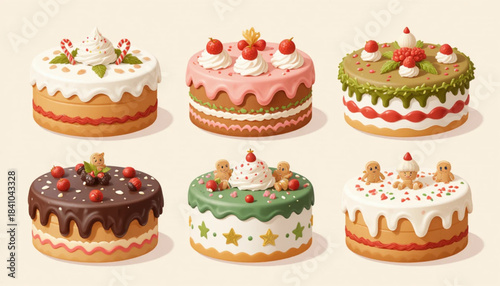 vector set of cupcakes