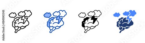 Fog icon set multiple style collection