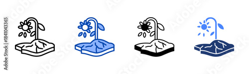Drought icon set multiple style collection