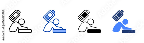 Lethargy icon set multiple style collection