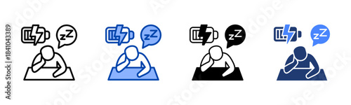 Weariness icon set multiple style collection