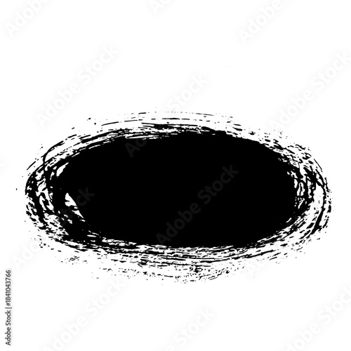 Ink brush strokes form black blobs for grunge backgrounds