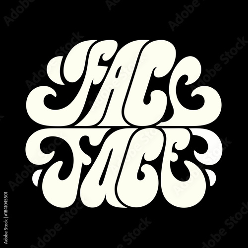 Creamy white text on black background vector graphic