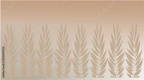 Gentle rows of reed silhouettes rise from a fading desert floor, touched by warm morning light blending sand-toned hues into a calm, earthy gradient.