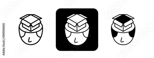 Empty Mind  Solid color and black line drawing vector illustration set