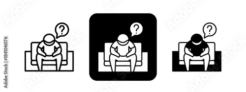 Passive  Solid color and black line drawing vector illustration set