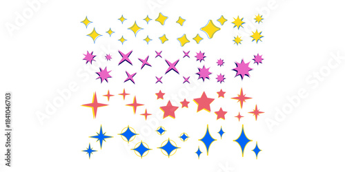 Retro Star Doodle Illustration