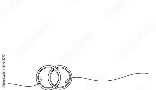 Abstract Line Art of Interlocking Rings Design Element