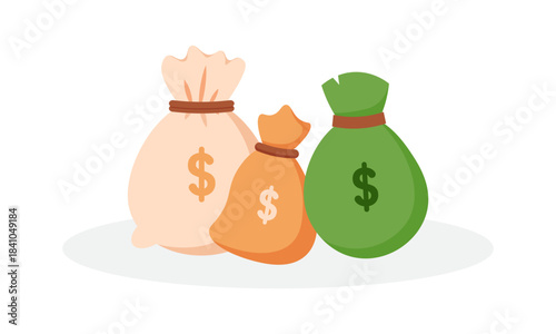 cute money bag dollar lucky bag finance illustration