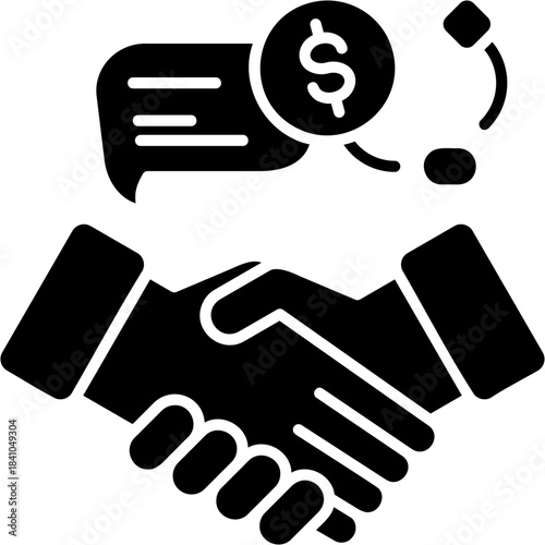 Glyph Solid Negotiation Tactics Icon