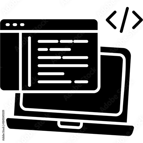 Glyph Solid Coding Basics Icon