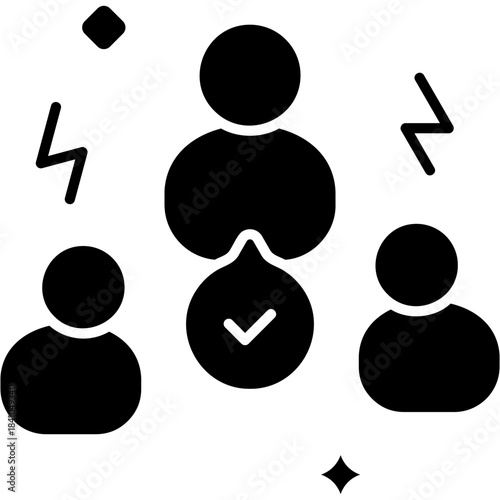 Glyph Solid Conflict Resolution Icon