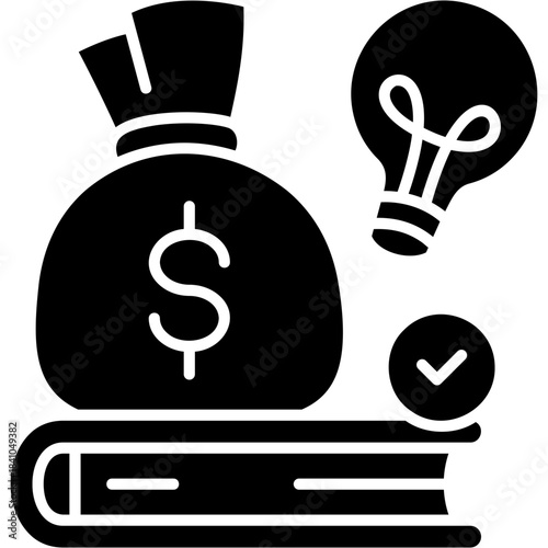 Glyph Solid Financial Literacy Icon
