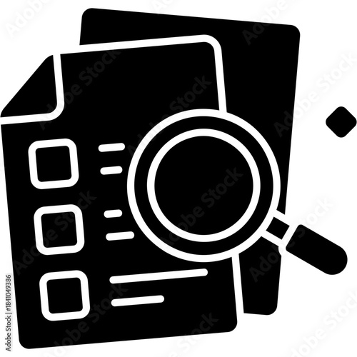 Glyph Solid Research Methods Icon