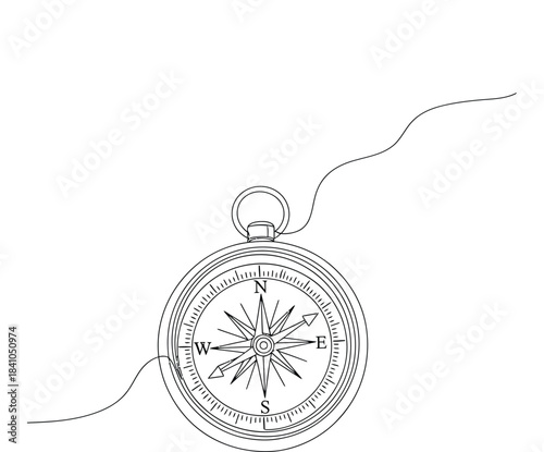Classic Compass Illustration with Directional Arrows