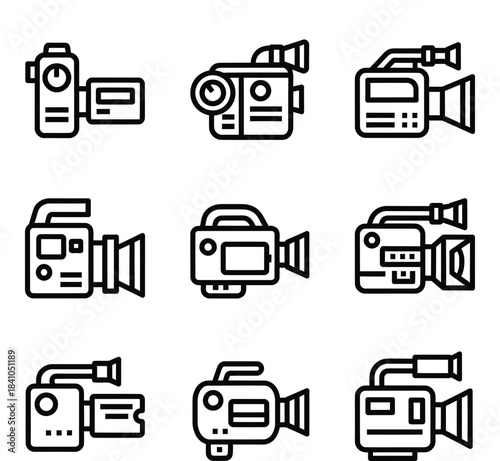 Collection of Camera Icons in Various Styles and Designs