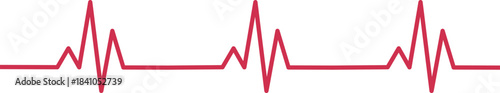 Heart beat icon. Heart beat simple vector icon.Heart beat one line. Continuous lines heart beats drawing.Heart shape with pulse line.Heart and Pulse Trace Icon with Editable Stroke.