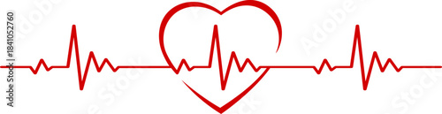 Heart beat icon. Heart beat simple vector icon.Heart beat one line. Continuous lines heart beats drawing.Heart shape with pulse line.Heart and Pulse Trace Icon with Editable Stroke.
