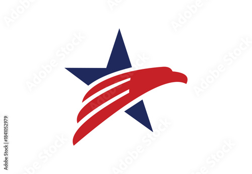 Dynamic Aviation Eagle and Star Graphic Logo Design for National Identity