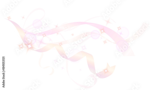 たなびくリボンとキラキラ