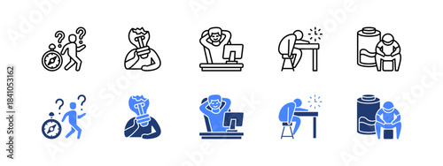 Lack of Drive with two styles, line and duotone icon.
