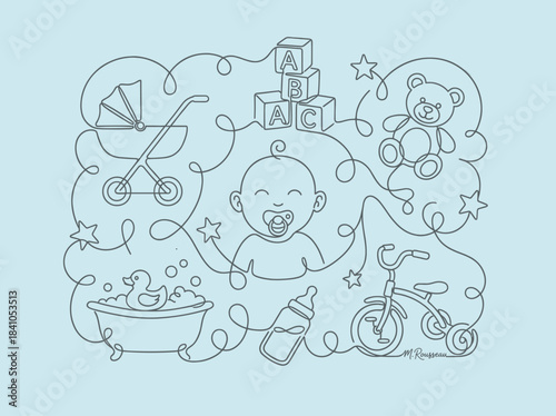 Cute Baby Icons Collection for Newborn and Infancy Themes.