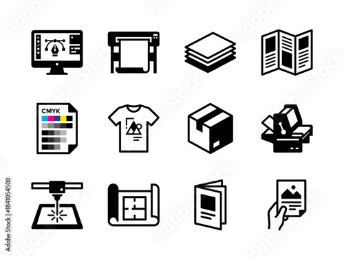 Set of Printing and Graphic Design Icons.