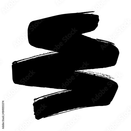 Hand drawn black brush strokes suitable for grunge design backgrounds