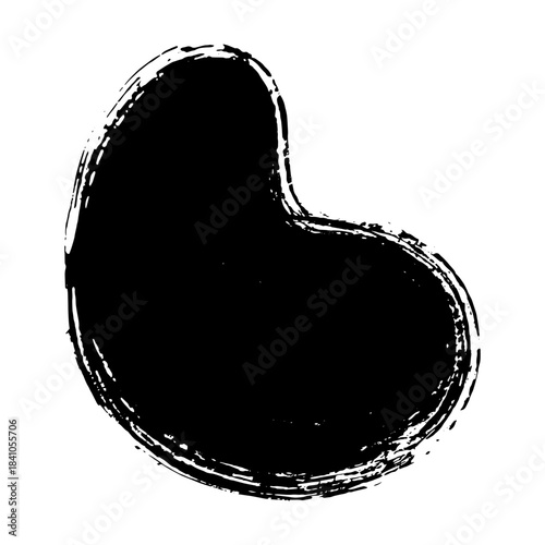 Hand drawn black brush strokes and blobs for creative backgrounds