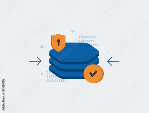 Data minimization principle in GDPR compliance limits collection to essentials. Data minimization policies in privacy risk management, 2026 regulations for secure processing. Vector illustration