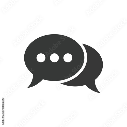 Two Chat Bubble Icons for Conversation, Messaging, and Dialogue