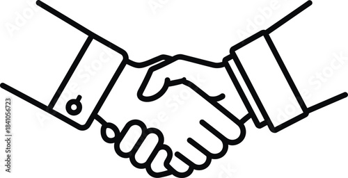 Handshake agreement partnership deal business cooperation vector icon eps silhouette