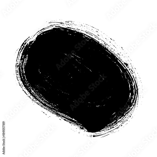 Hand drawn black ink brush strokes for grunge background designs