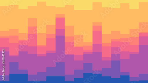 abstract city background Retro Pixel Sunset Gradient
