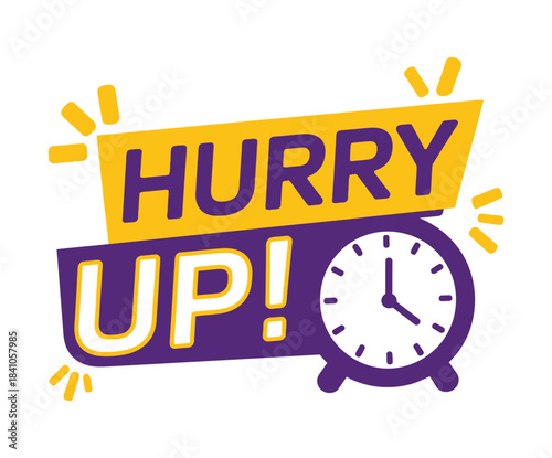 Hurry Up! Time-Sensitive Urgent Alarm Clock Promotion Graphic