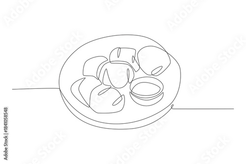 Cireng. Bandung concept one-line drawing