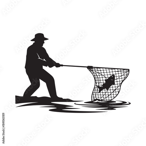  a man with a broom fashing