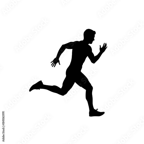 Minimalist Sprinting Man Silhouette Vector
