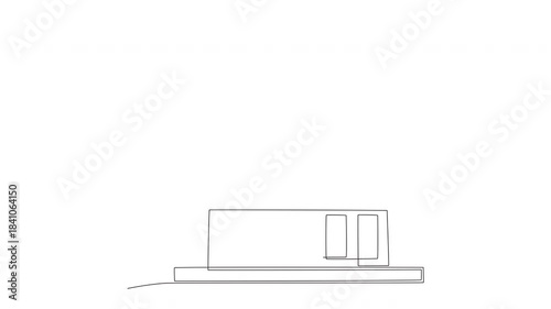 Animated Sate Building. Bandung concept one-line drawing