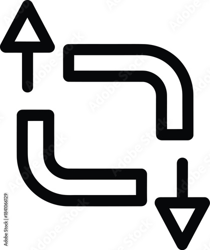 Refresh icon loop vector illustration reload symbol arrow up and down eps silhouette