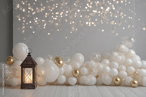 Festive White and Gold Party Background