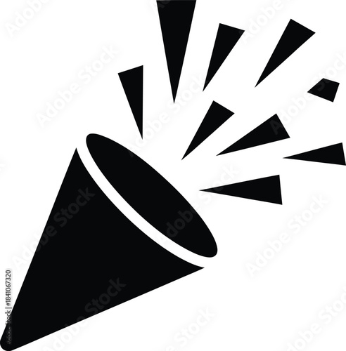Celebration party popper vector icon illustration design element event eps silhouette