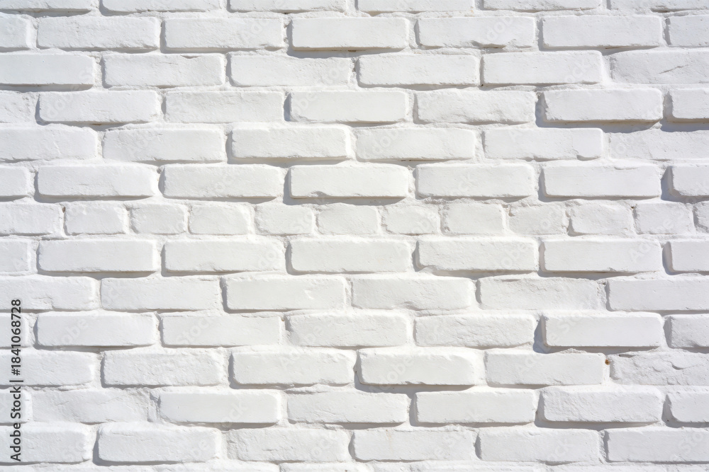 Fototapeta premium white brick wall texture background, painted bricks, clean surface