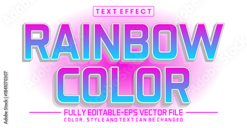 Rainbow color font Text effect editable