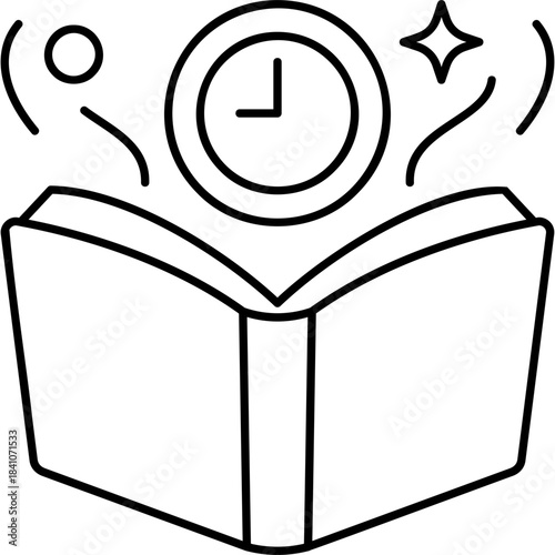 Line Art Story Time Icon