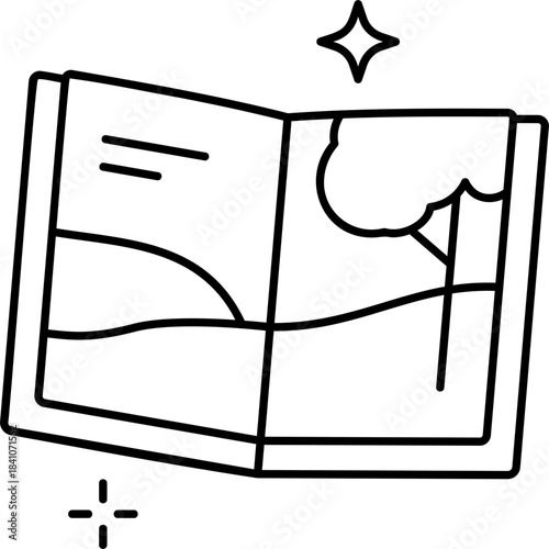 Line Art Picture Book Icon