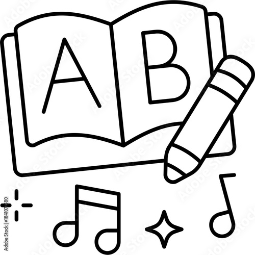 Line Art Fun Learning Icon